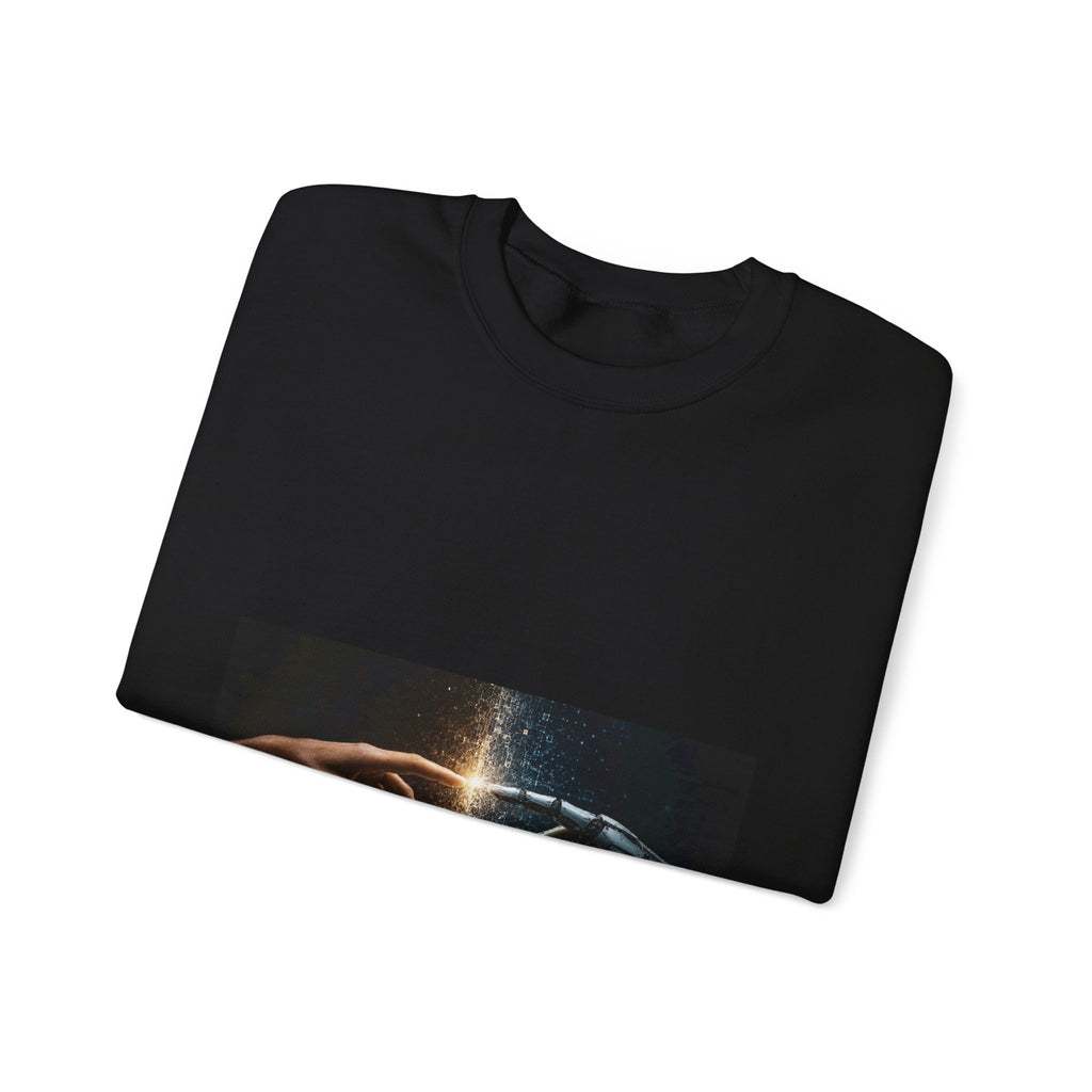 Crewneck Sweatshirt — 'Creation Touch' Sci‑Fi Hands Graphic