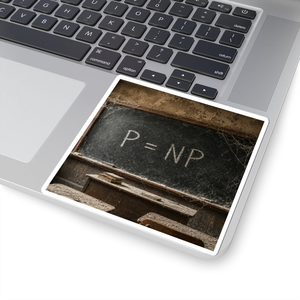 Sticker — P = NP Chalkboard Math Humor Kiss-Cut Sticker