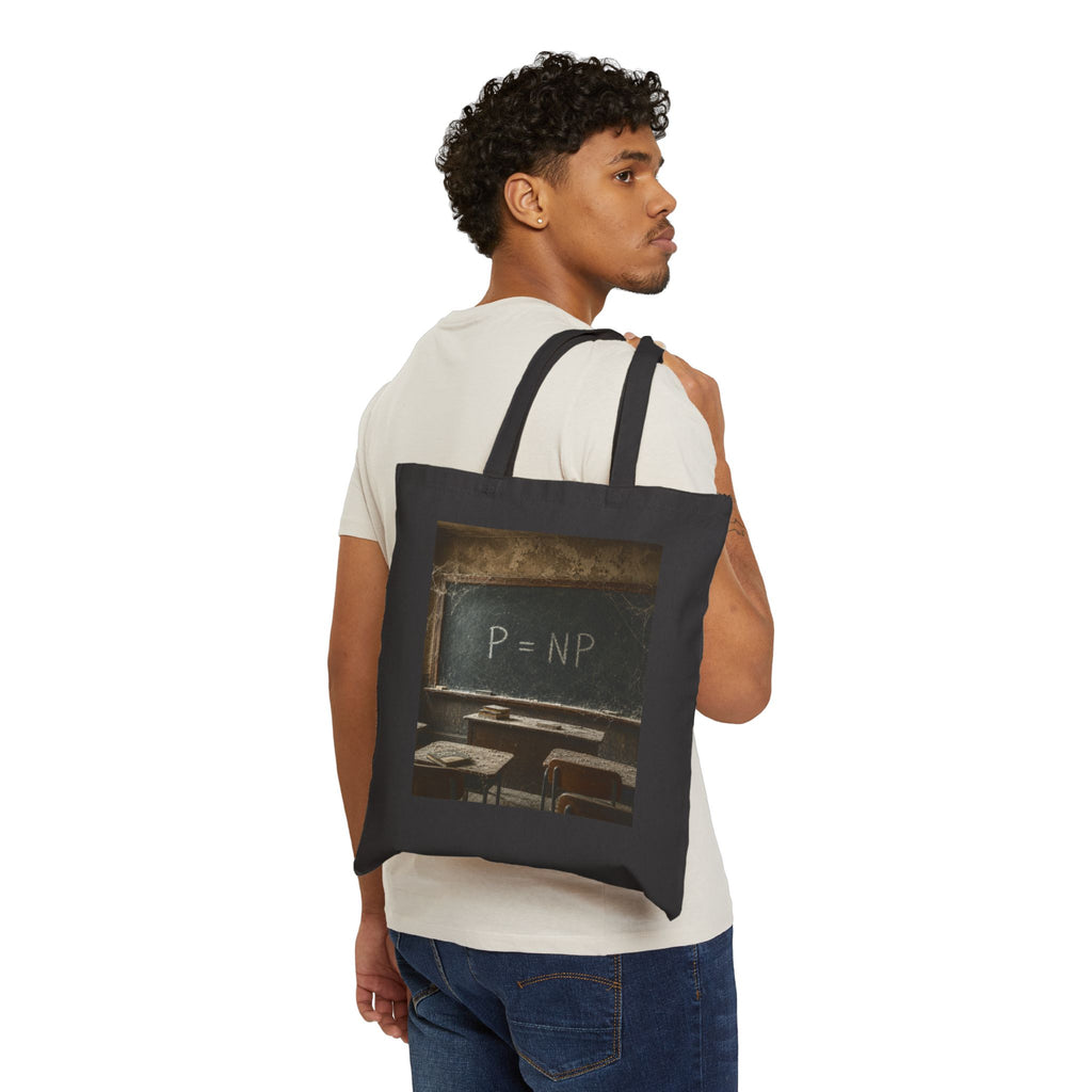 P = NP Chalkboard Canvas Tote — Funny Math Problem Solver Bag