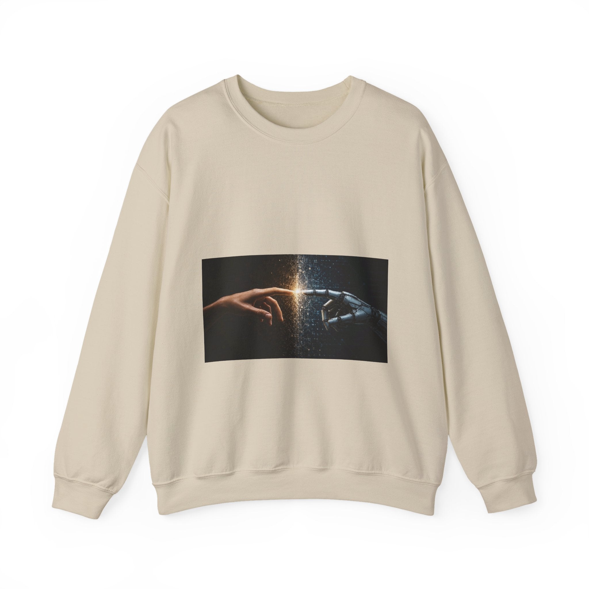 Crewneck Sweatshirt — 'Creation Touch' Sci‑Fi Hands Graphic