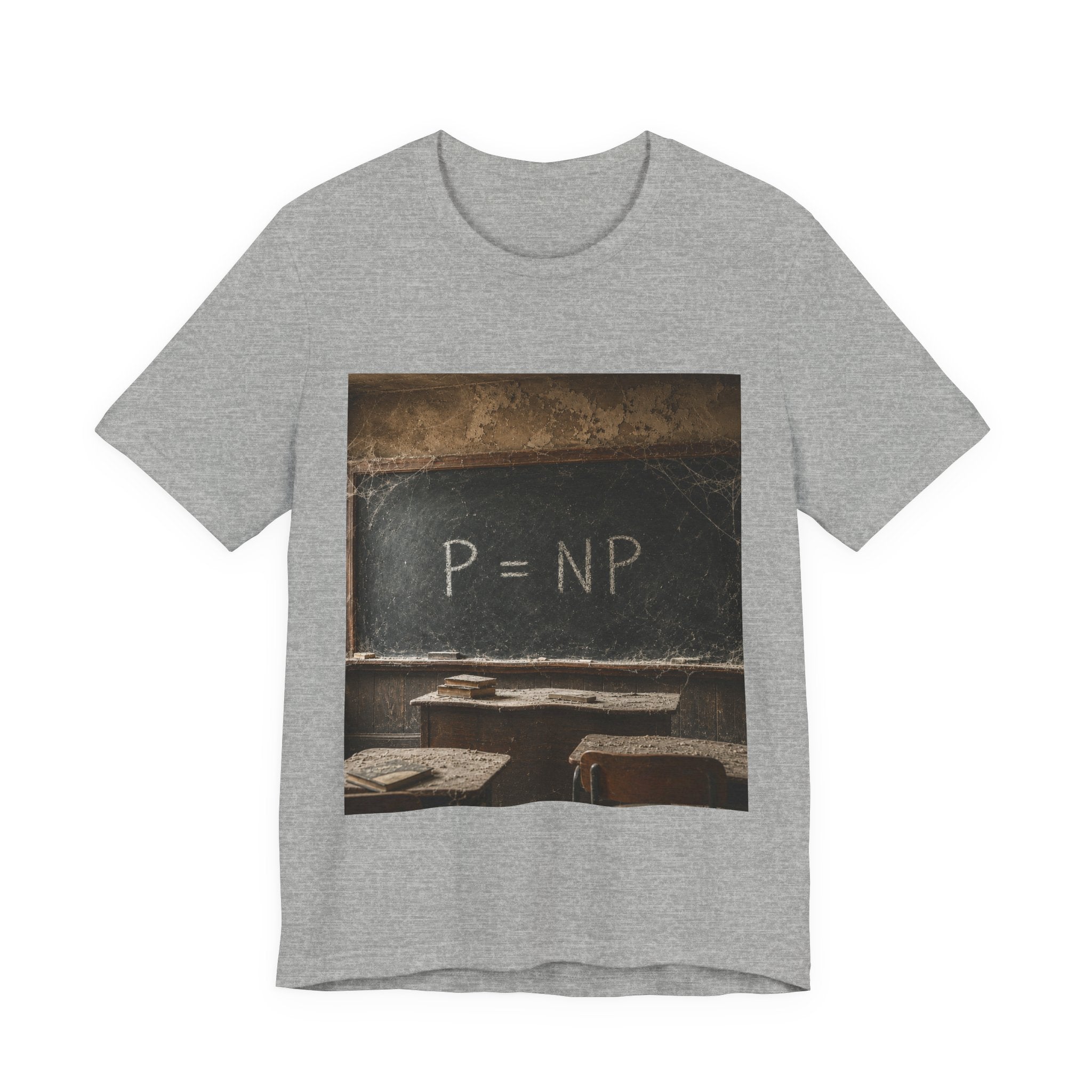 P = NP Chalkboard T-Shirt — Math Puzzle Vintage Classroom Tee