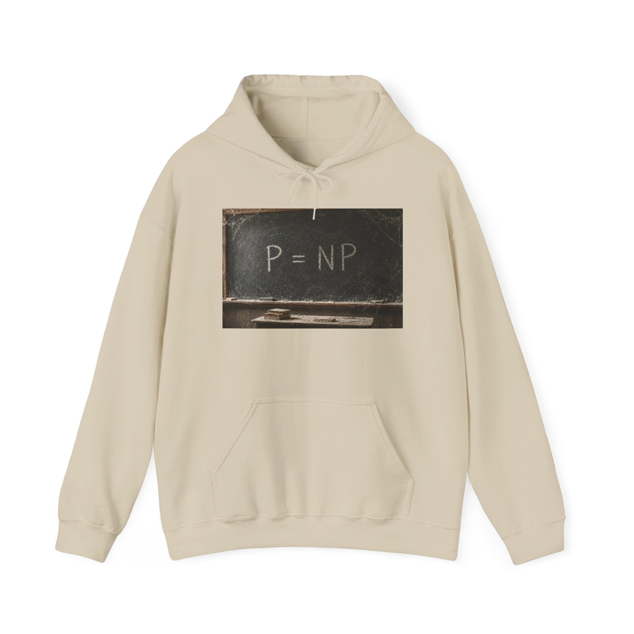 P = NP Hoodie — Math Nerd Chalkboard Pullover for Programmers & Students