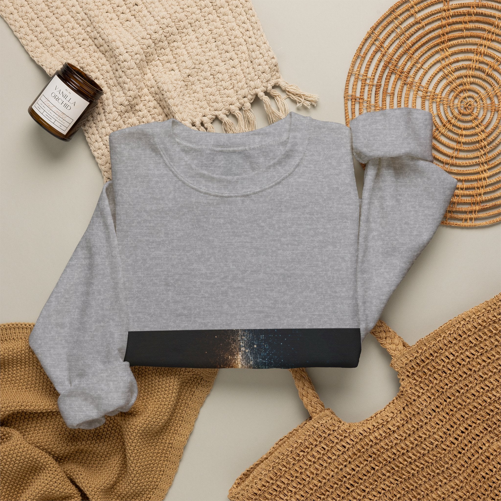 Crewneck Sweatshirt — 'Creation Touch' Sci‑Fi Hands Graphic