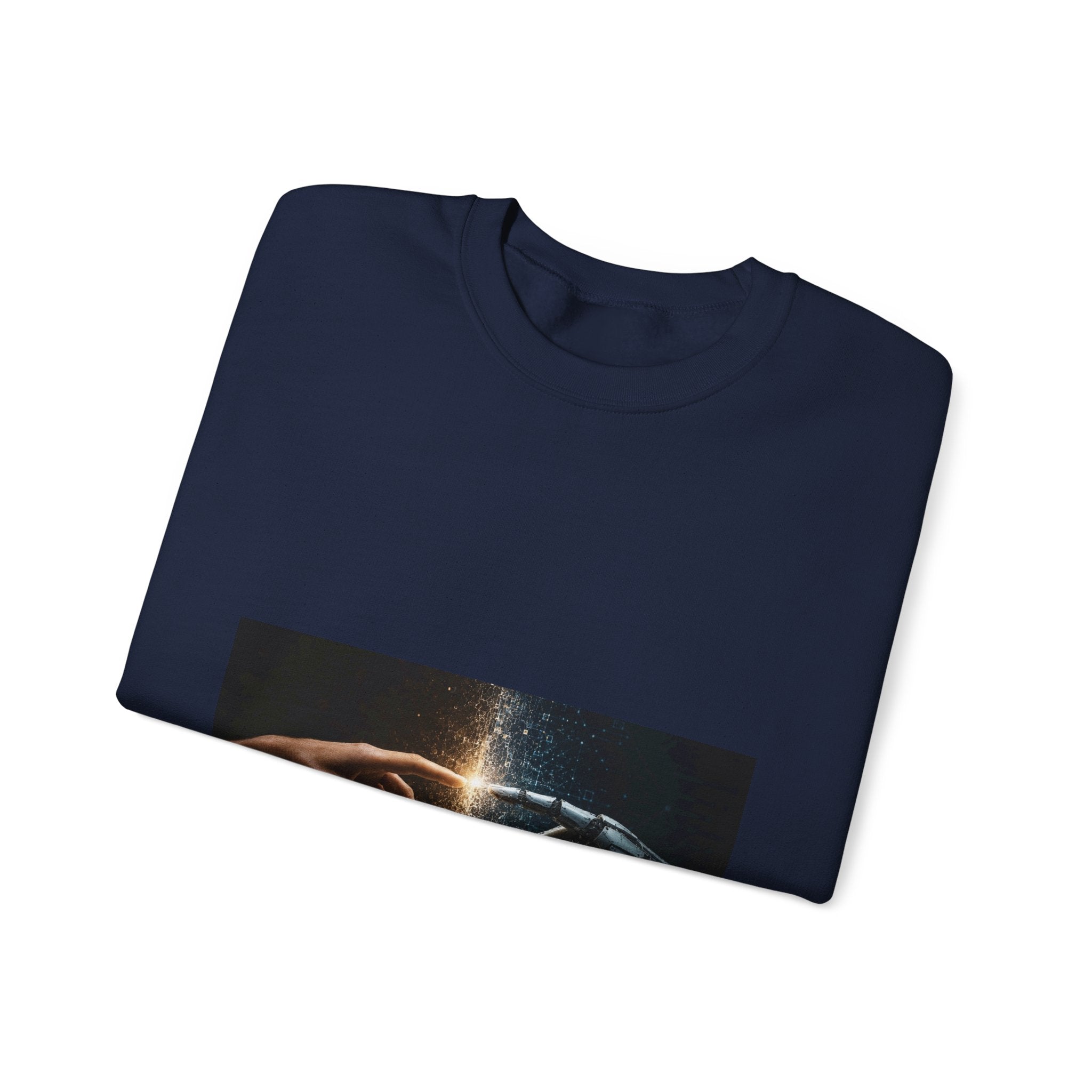 Crewneck Sweatshirt — 'Creation Touch' Sci‑Fi Hands Graphic