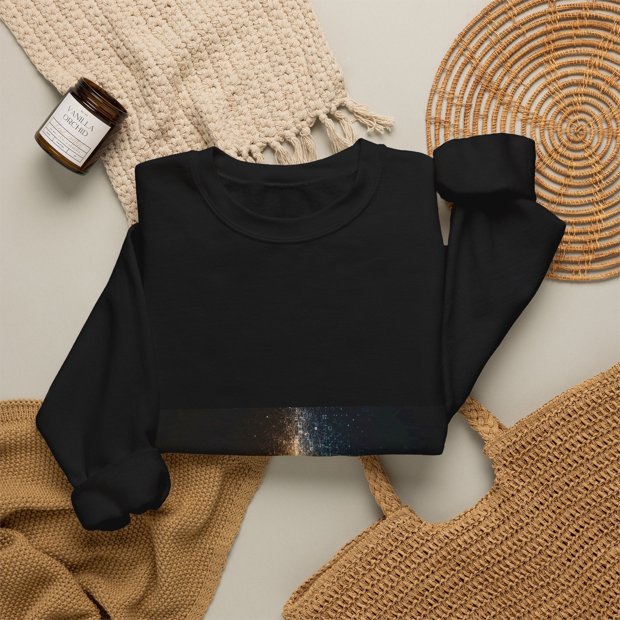 Crewneck Sweatshirt — 'Creation Touch' Sci‑Fi Hands Graphic