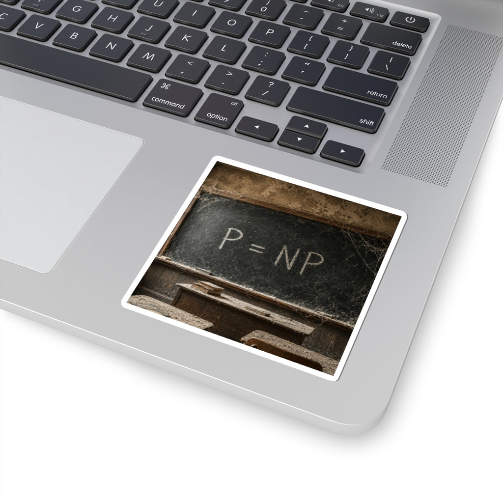 Sticker — P = NP Chalkboard Math Humor Kiss-Cut Sticker