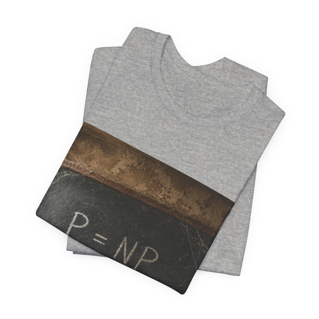 P = NP Chalkboard T-Shirt — Math Puzzle Vintage Classroom Tee