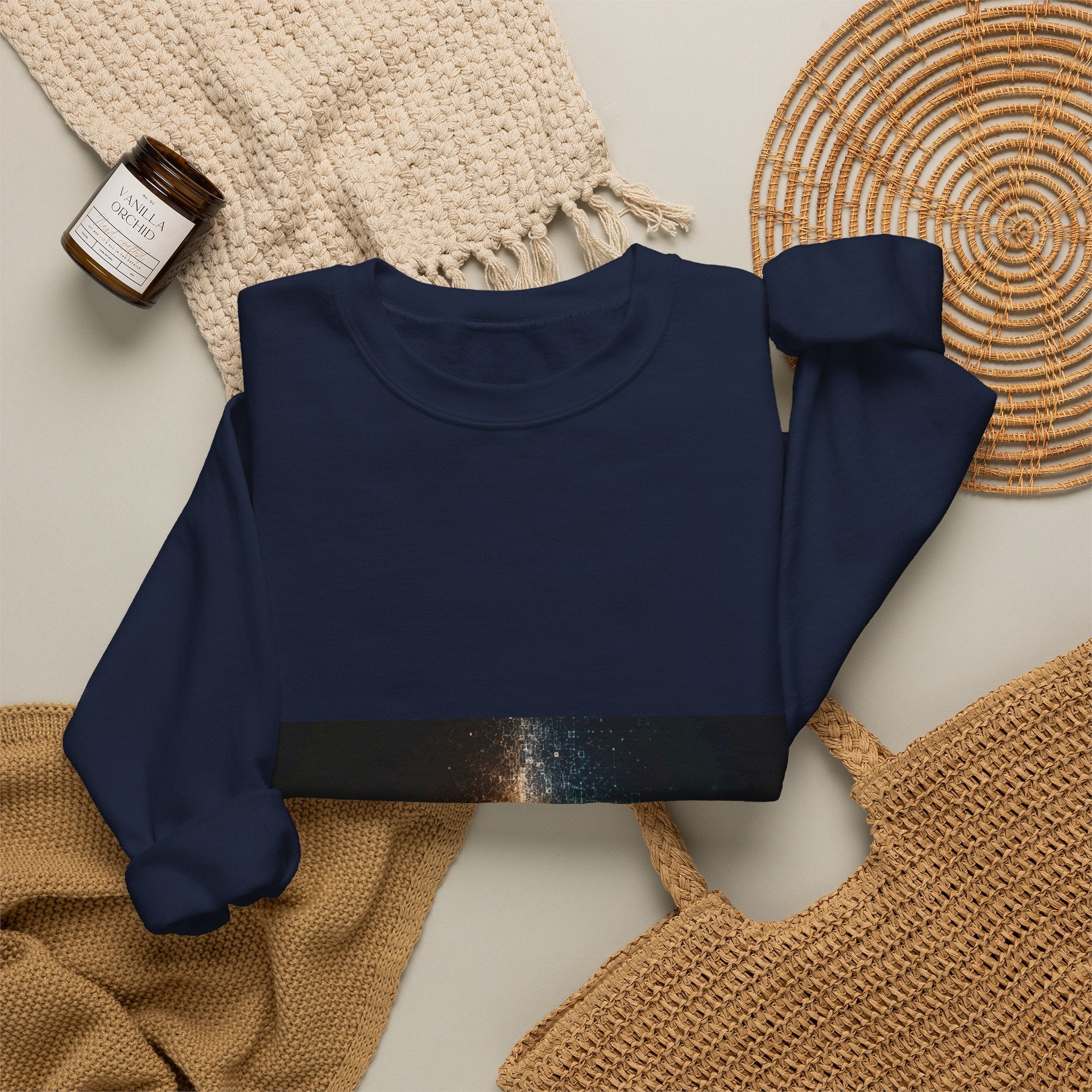 Crewneck Sweatshirt — 'Creation Touch' Sci‑Fi Hands Graphic