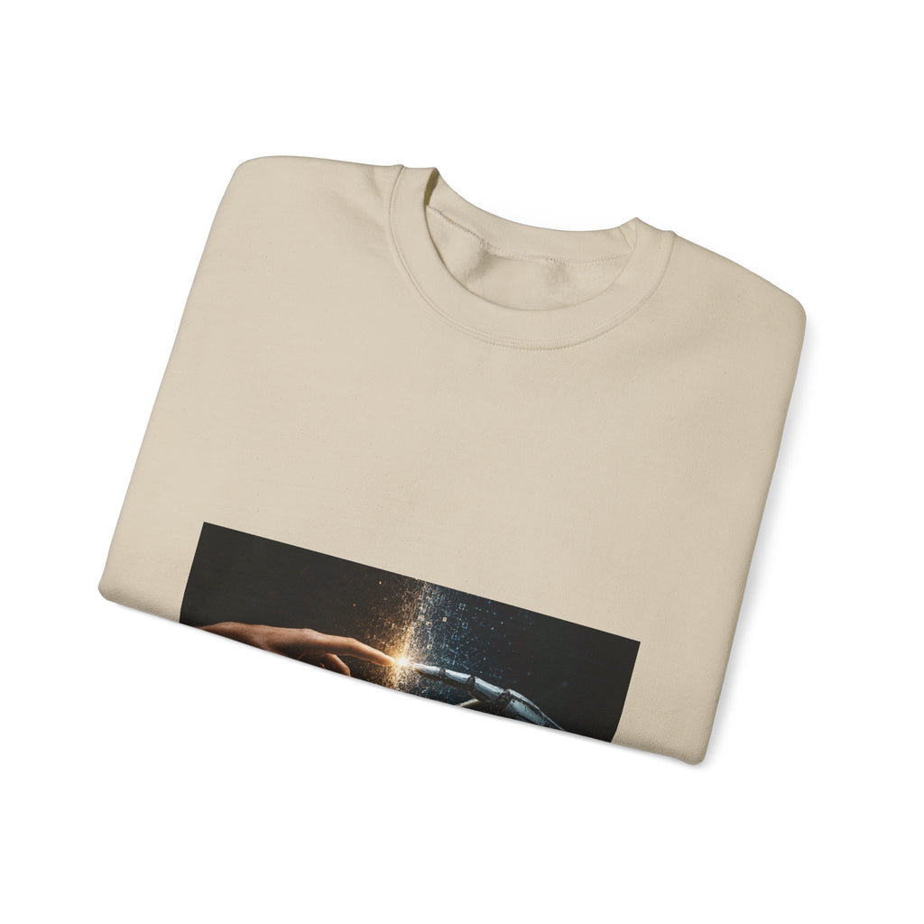 Crewneck Sweatshirt — 'Creation Touch' Sci‑Fi Hands Graphic