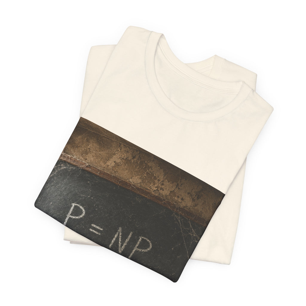 P = NP Chalkboard T-Shirt — Math Puzzle Vintage Classroom Tee