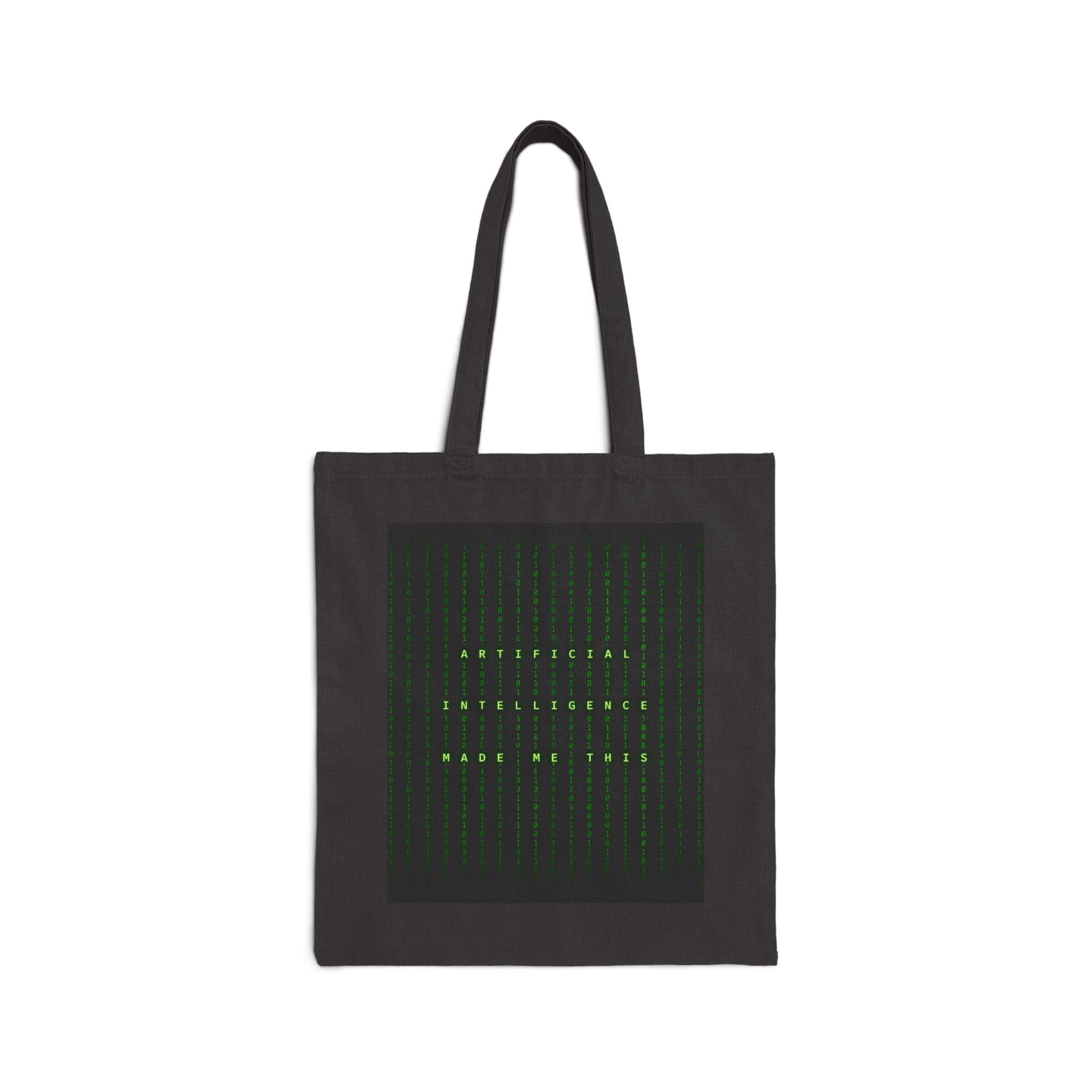 Canvas Tote Bag — Minimalist Green Typographic Grid "Antisocial Socially Distant Made Me Weird"