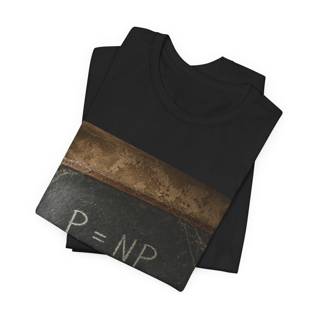 P = NP Chalkboard T-Shirt — Math Puzzle Vintage Classroom Tee