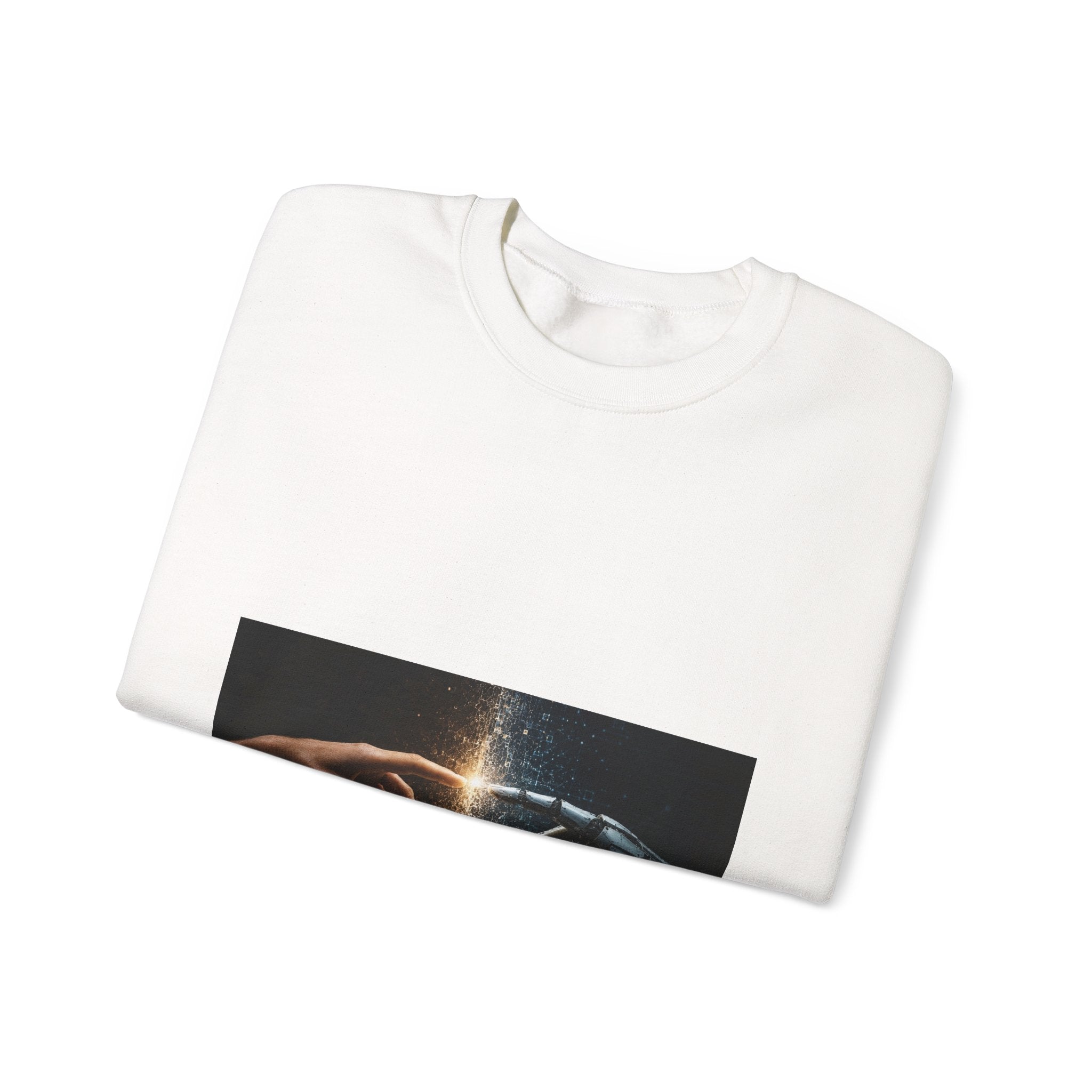 Crewneck Sweatshirt — 'Creation Touch' Sci‑Fi Hands Graphic