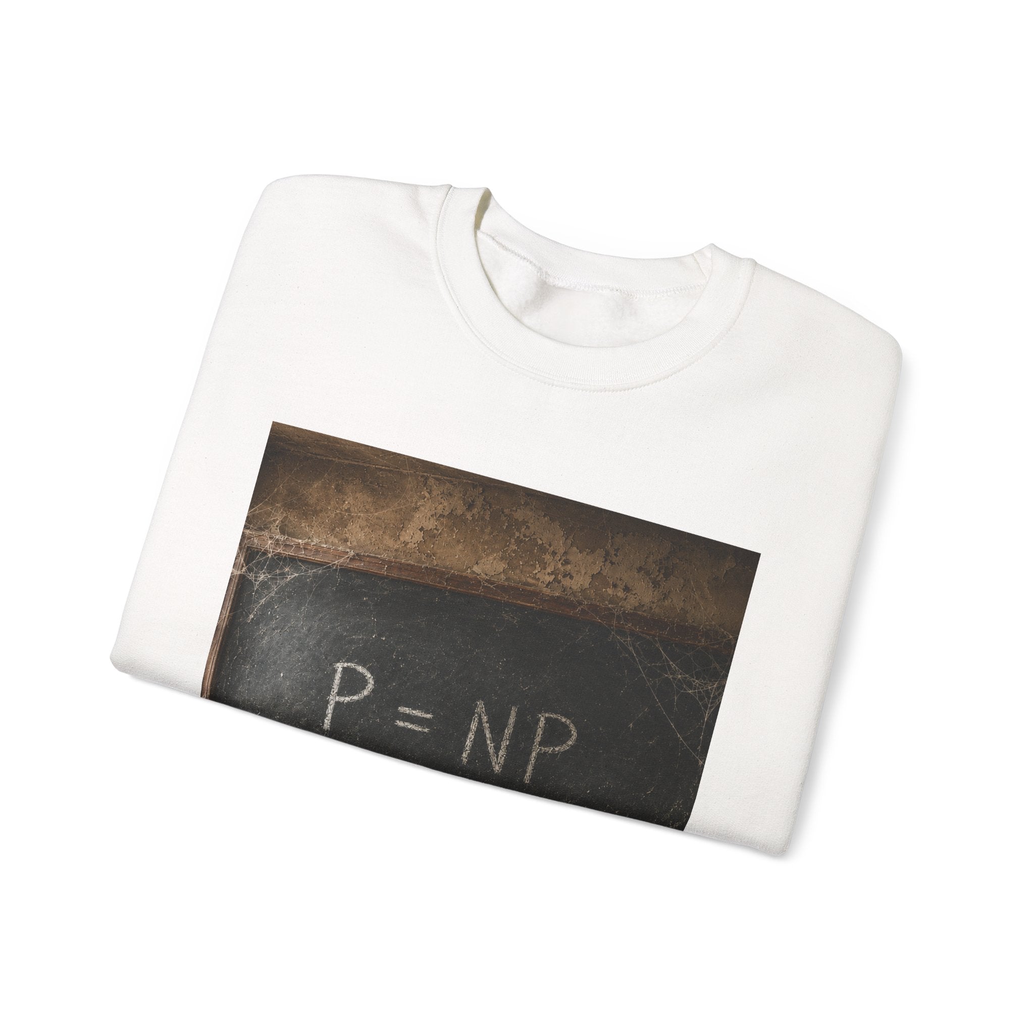 P = NP Vintage Blackboard Sweatshirt — Math Nerd Crewneck for Programmers & Students