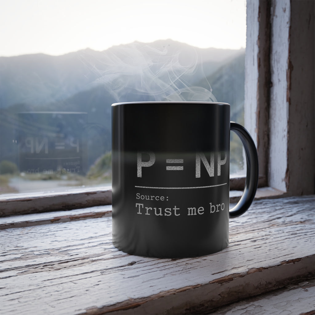 Color-Changing Mug – Funny Probability 'P = NP' Design, 11 oz