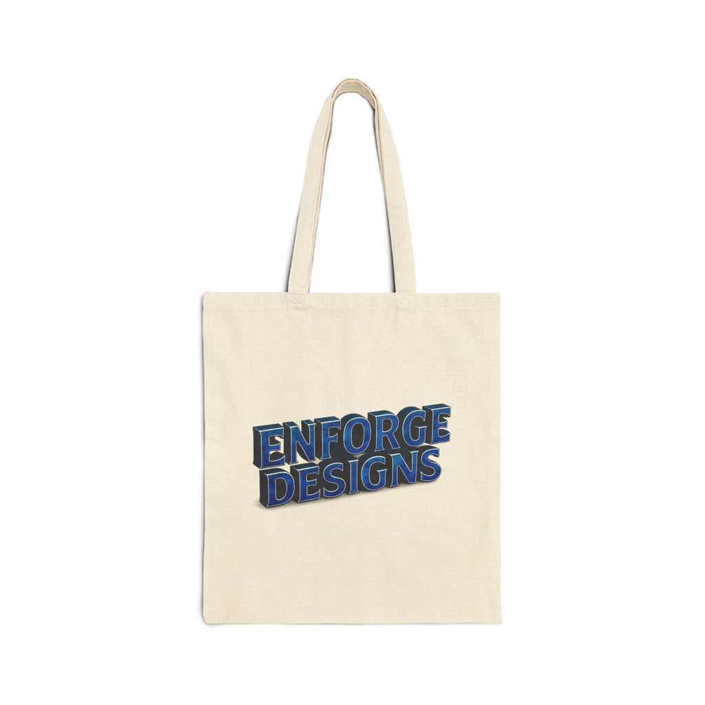 Canvas Tote Bag — Minimal Neon 'ENFORGE DESIGN' Square Print