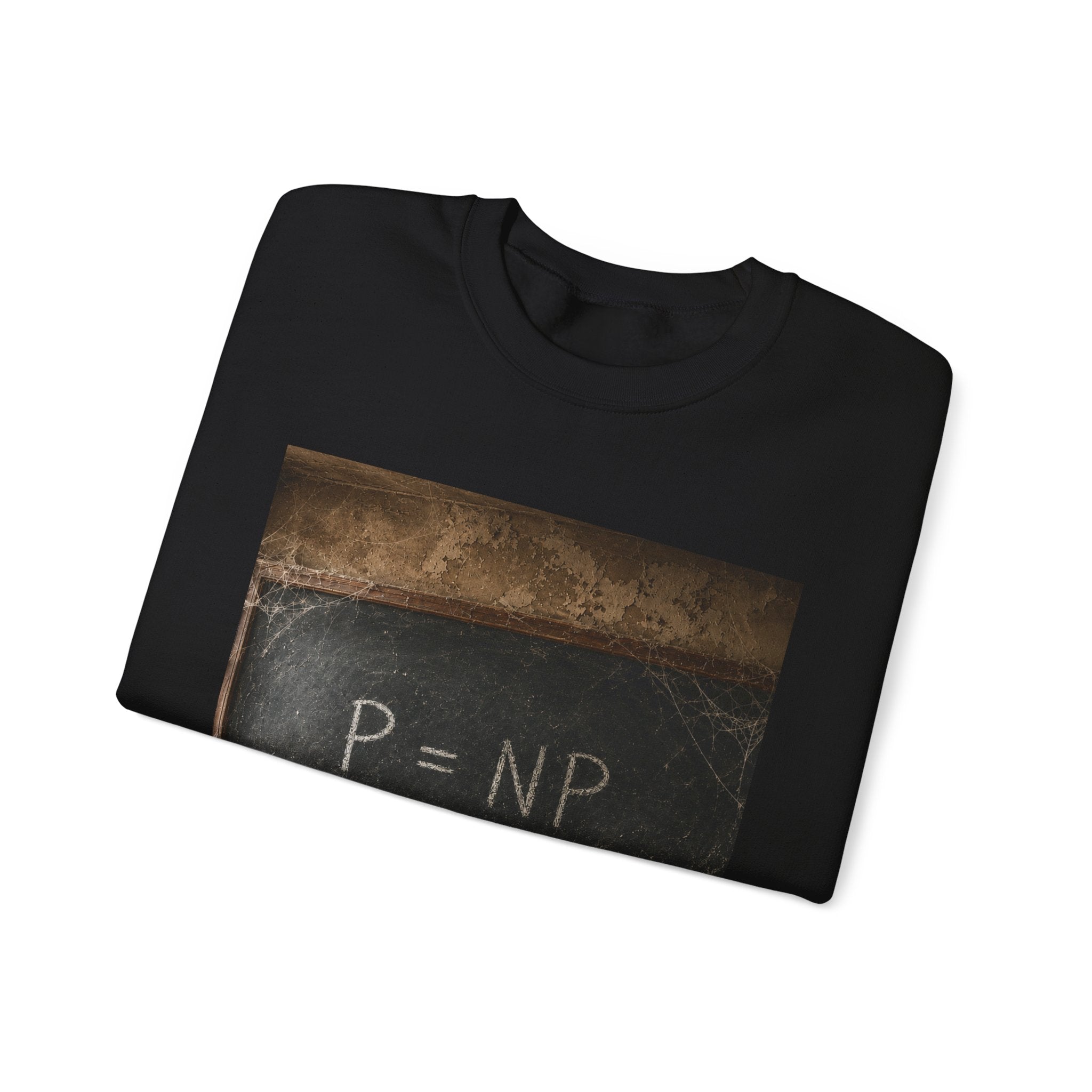 P = NP Vintage Blackboard Sweatshirt — Math Nerd Crewneck for Programmers & Students