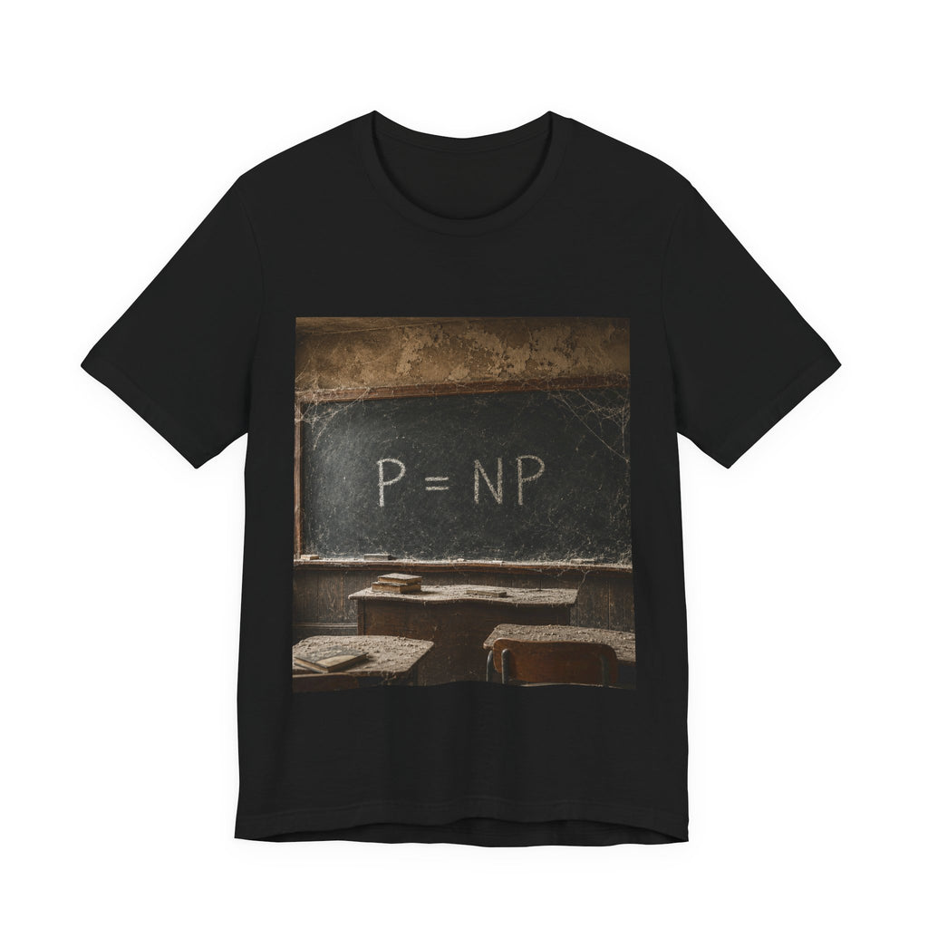 P = NP Chalkboard T-Shirt — Math Puzzle Vintage Classroom Tee