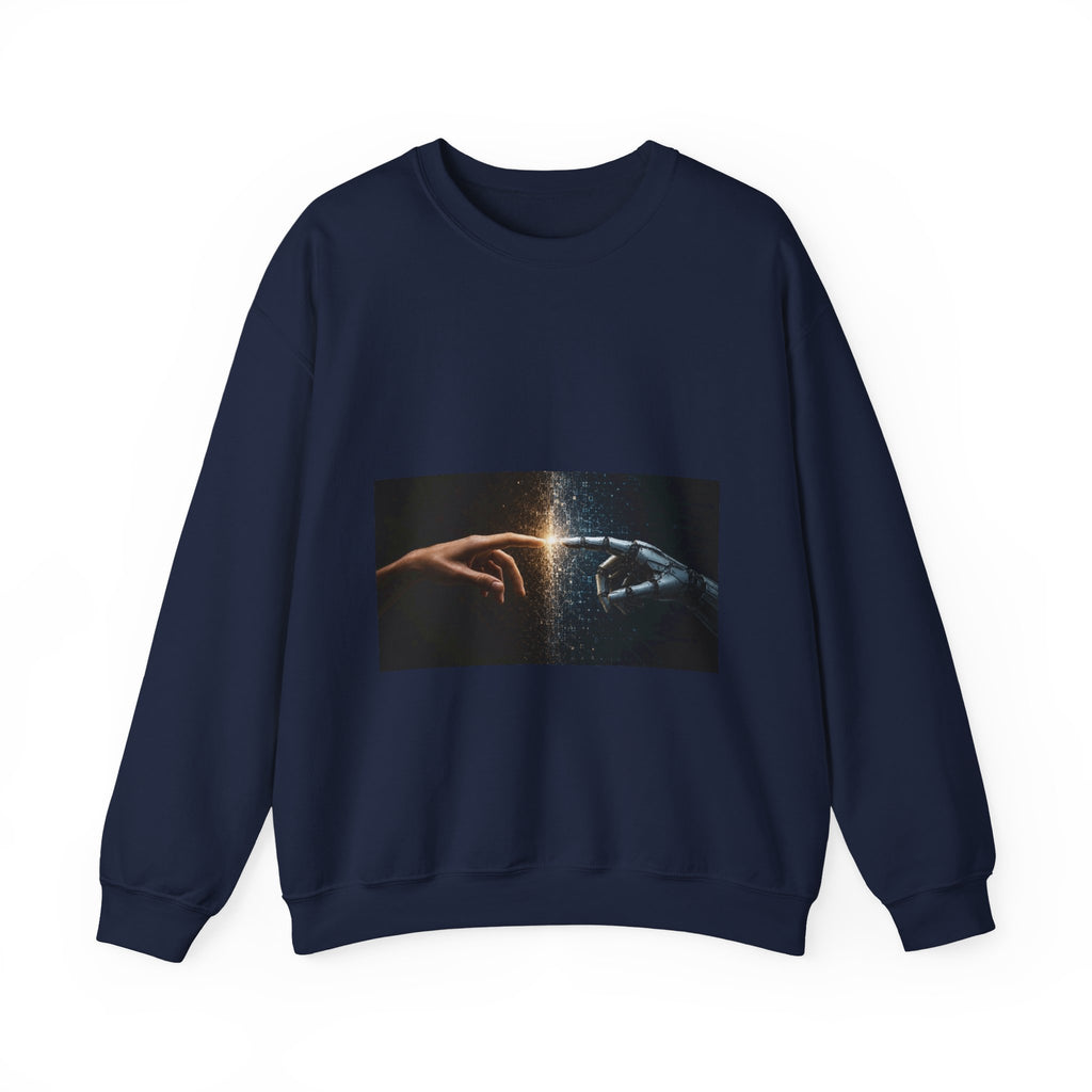 Crewneck Sweatshirt — 'Creation Touch' Sci‑Fi Hands Graphic