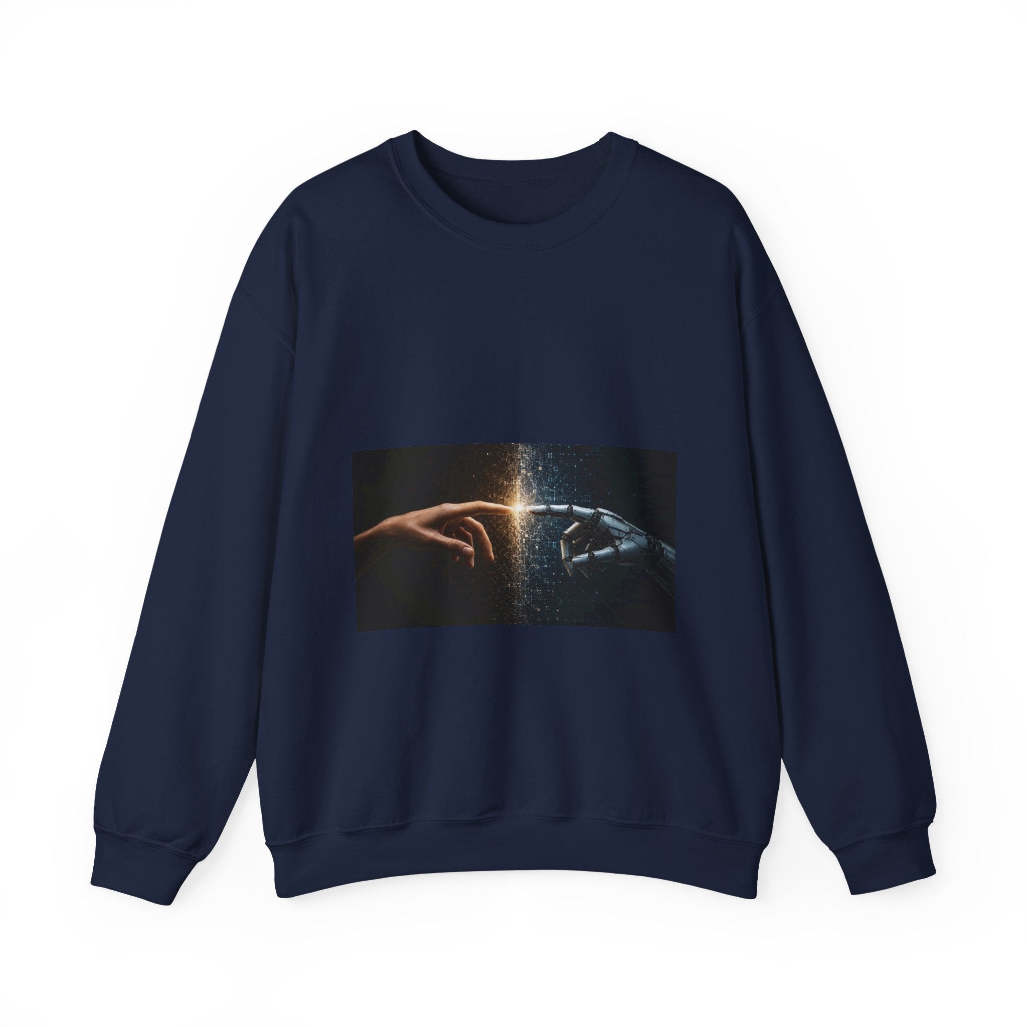 Crewneck Sweatshirt — 'Creation Touch' Sci‑Fi Hands Graphic