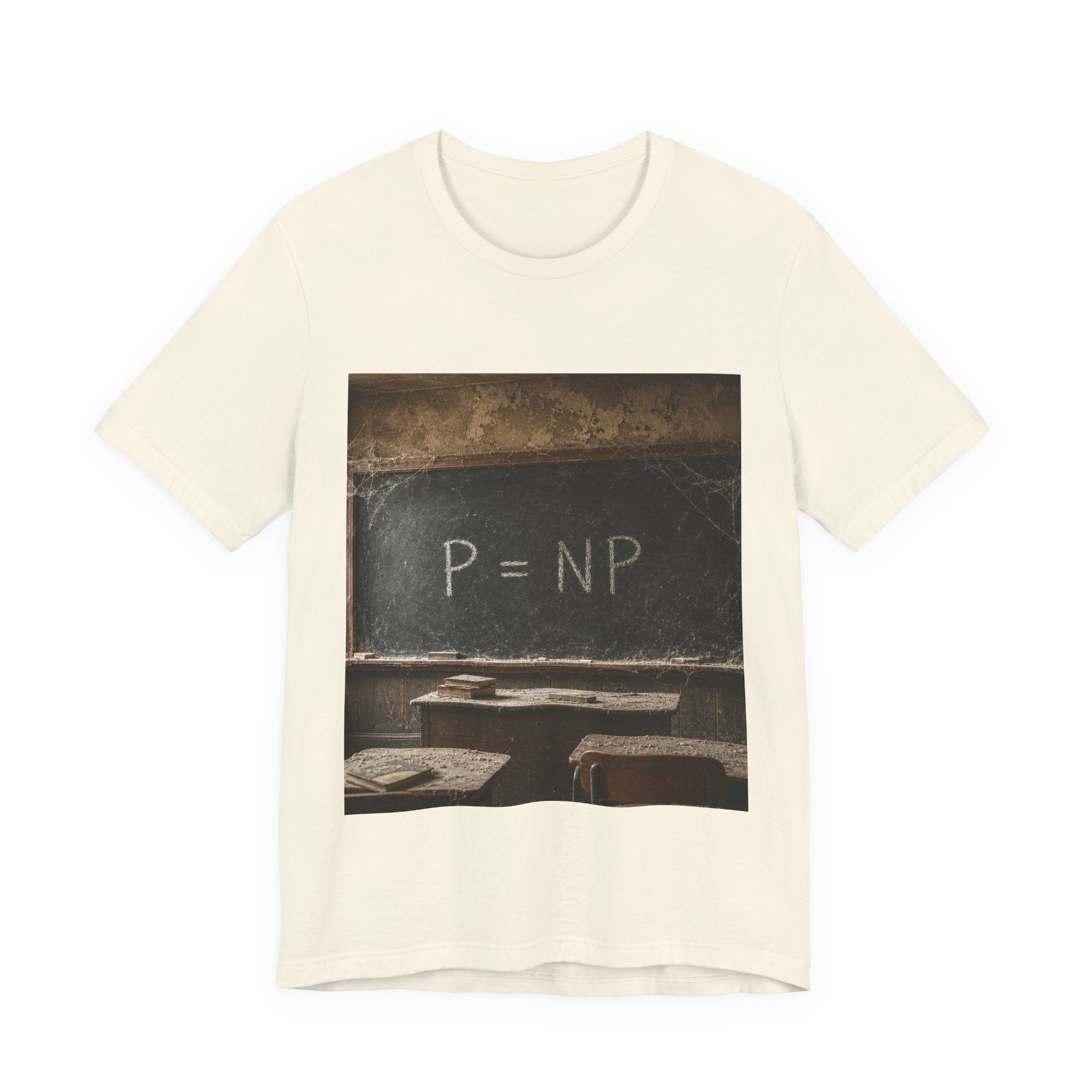 P = NP Chalkboard T-Shirt — Math Puzzle Vintage Classroom Tee
