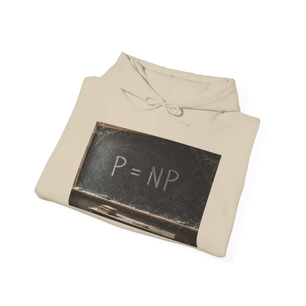 P = NP Hoodie — Math Nerd Chalkboard Pullover for Programmers & Students