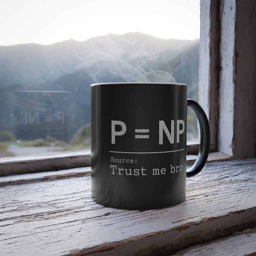 Color-Changing Mug – Funny Probability 'P = NP' Design, 11 oz