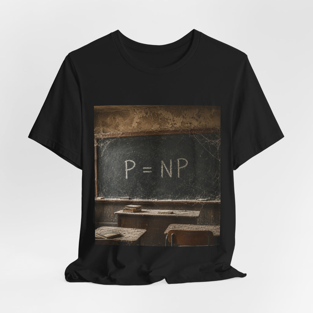 P = NP Chalkboard T-Shirt — Math Puzzle Vintage Classroom Tee