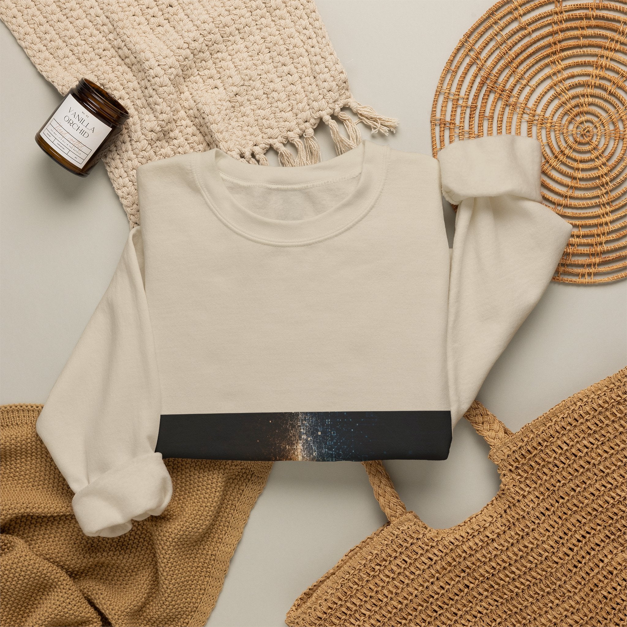 Crewneck Sweatshirt — 'Creation Touch' Sci‑Fi Hands Graphic
