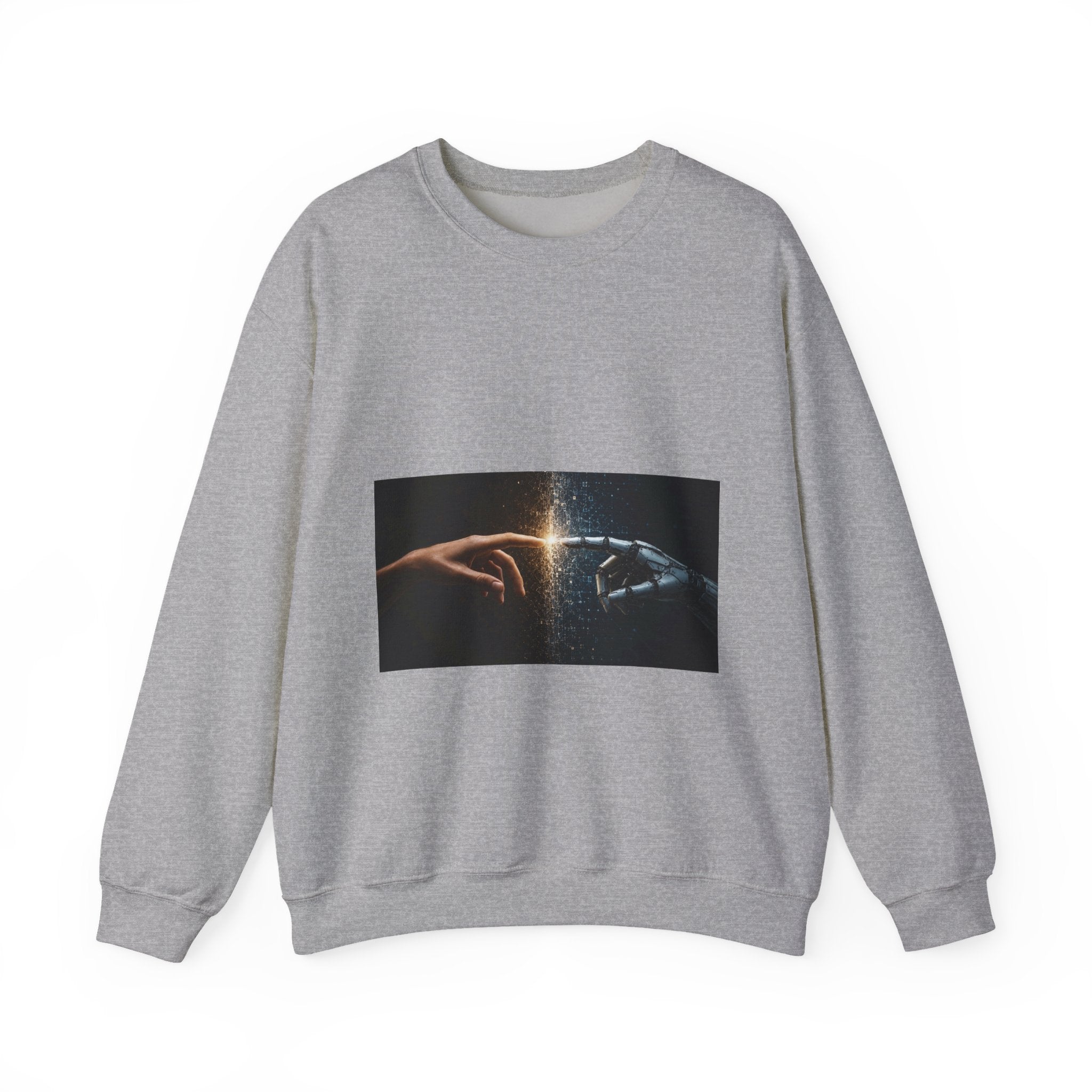 Crewneck Sweatshirt — 'Creation Touch' Sci‑Fi Hands Graphic
