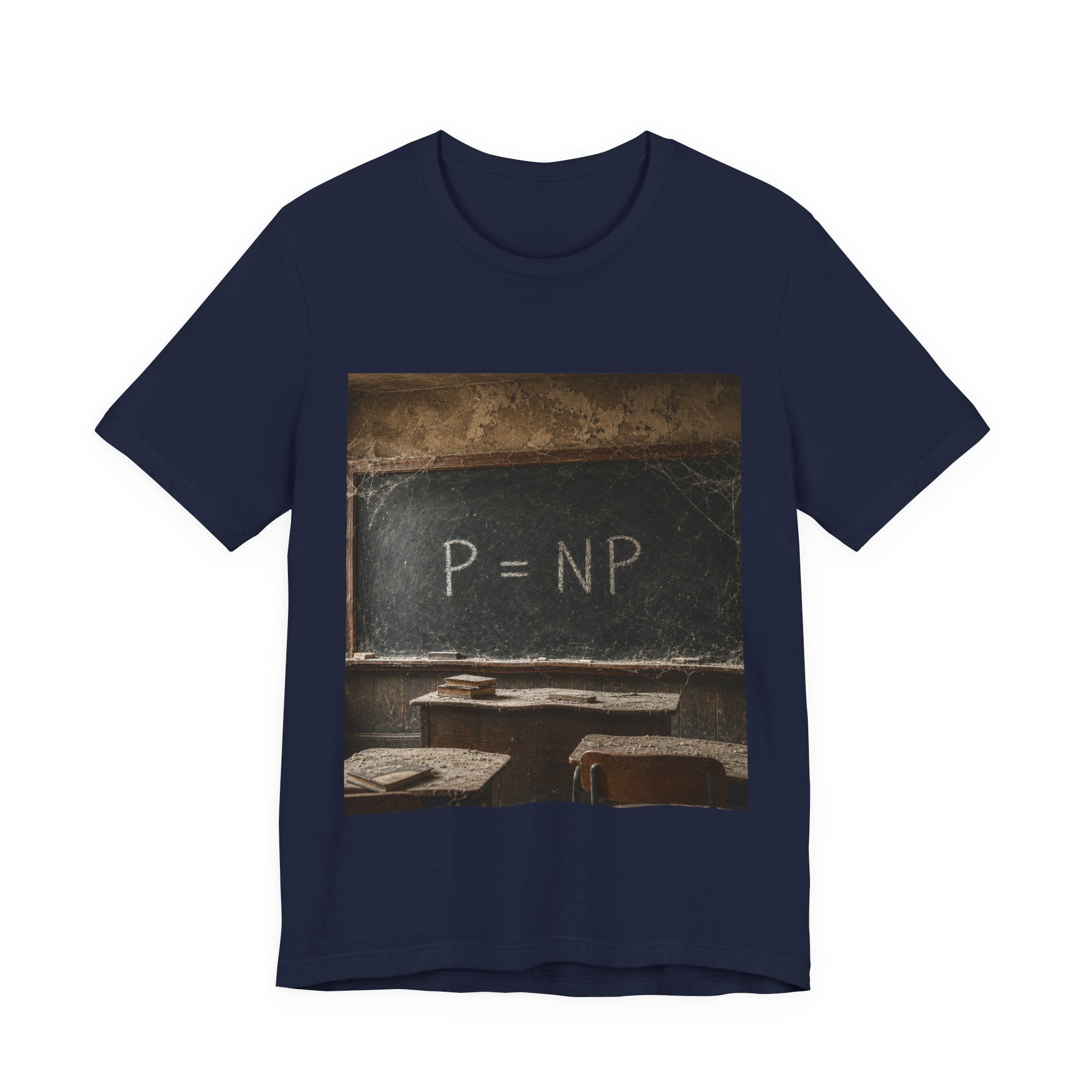 P = NP Chalkboard T-Shirt — Math Puzzle Vintage Classroom Tee