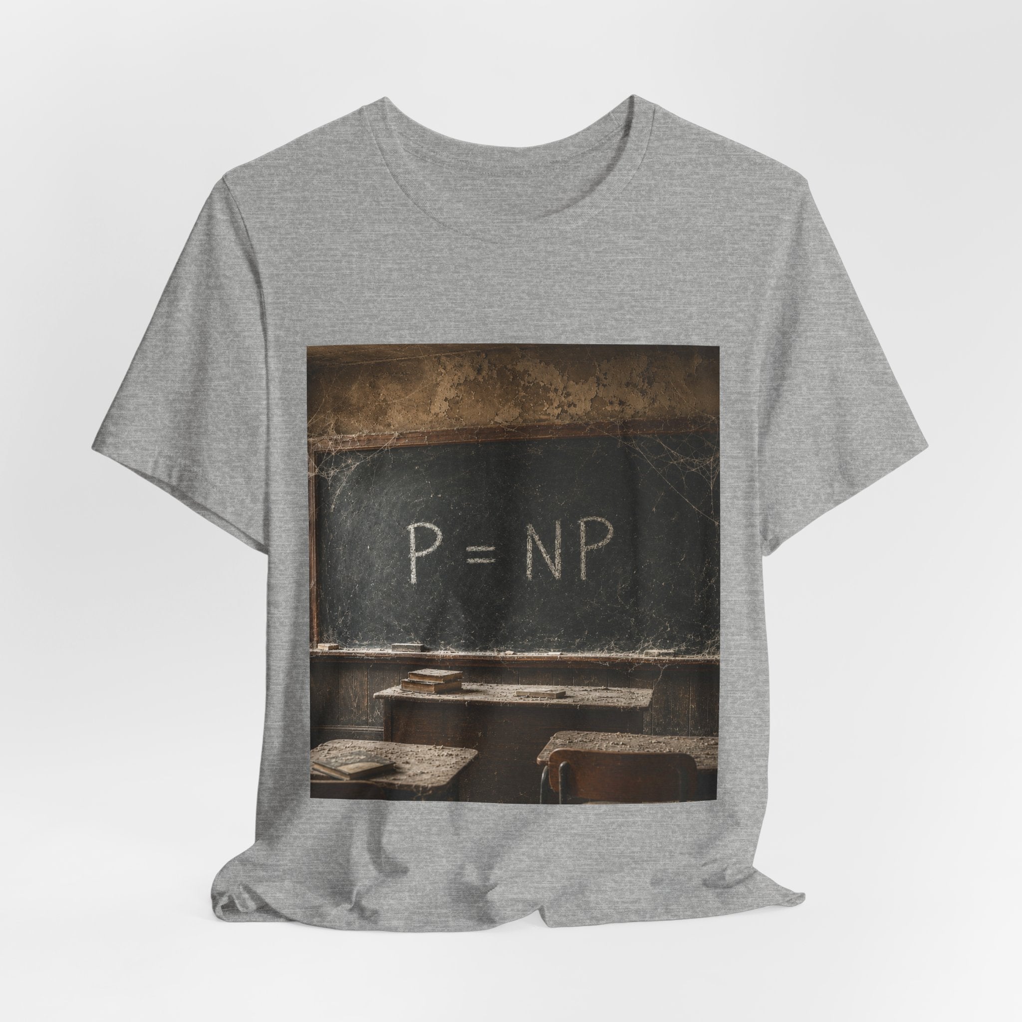 P = NP Chalkboard T-Shirt — Math Puzzle Vintage Classroom Tee