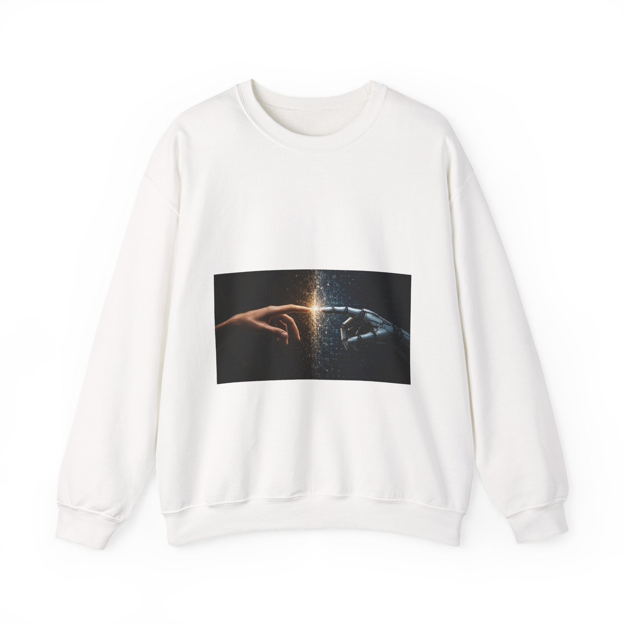 Crewneck Sweatshirt — 'Creation Touch' Sci‑Fi Hands Graphic