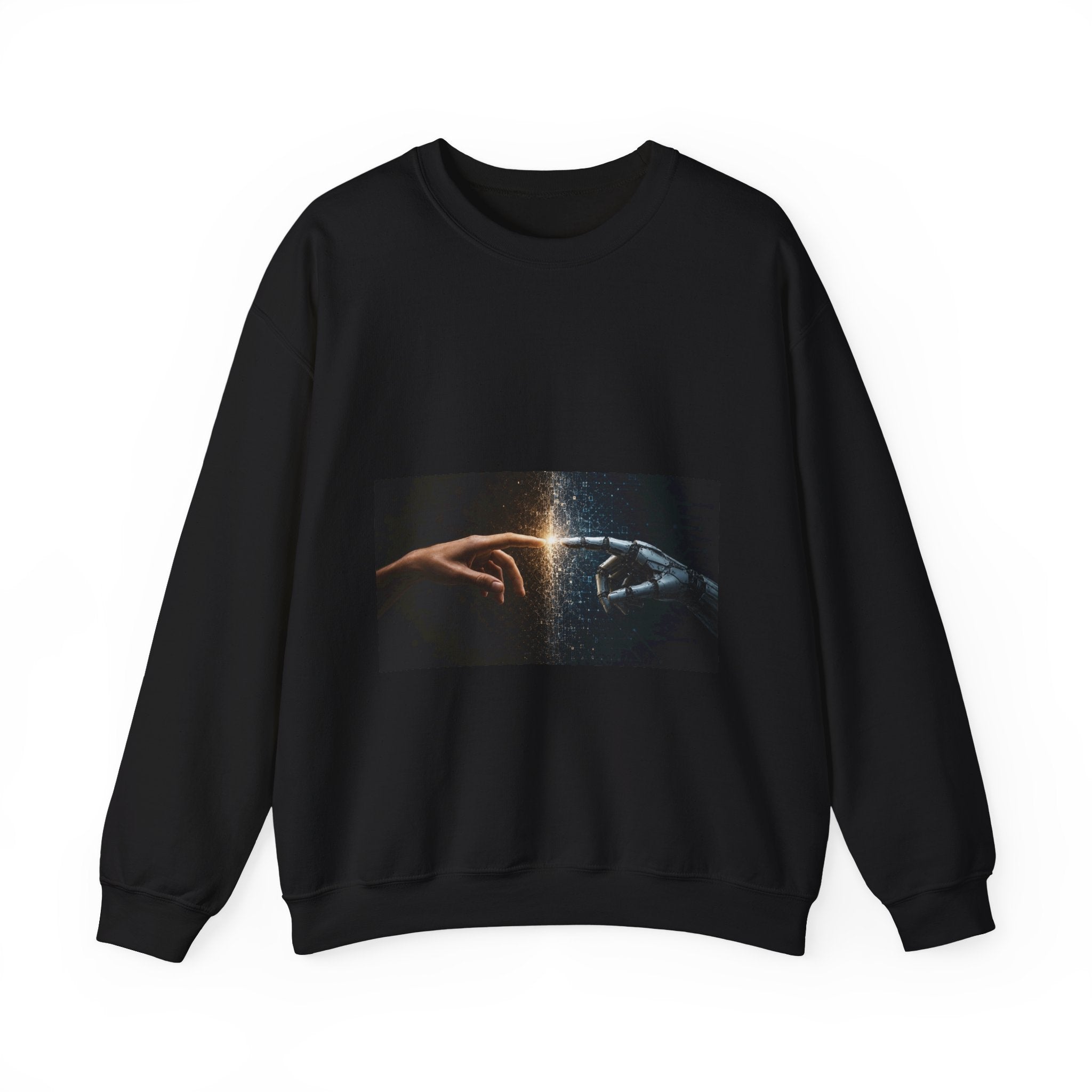 Crewneck Sweatshirt — 'Creation Touch' Sci‑Fi Hands Graphic