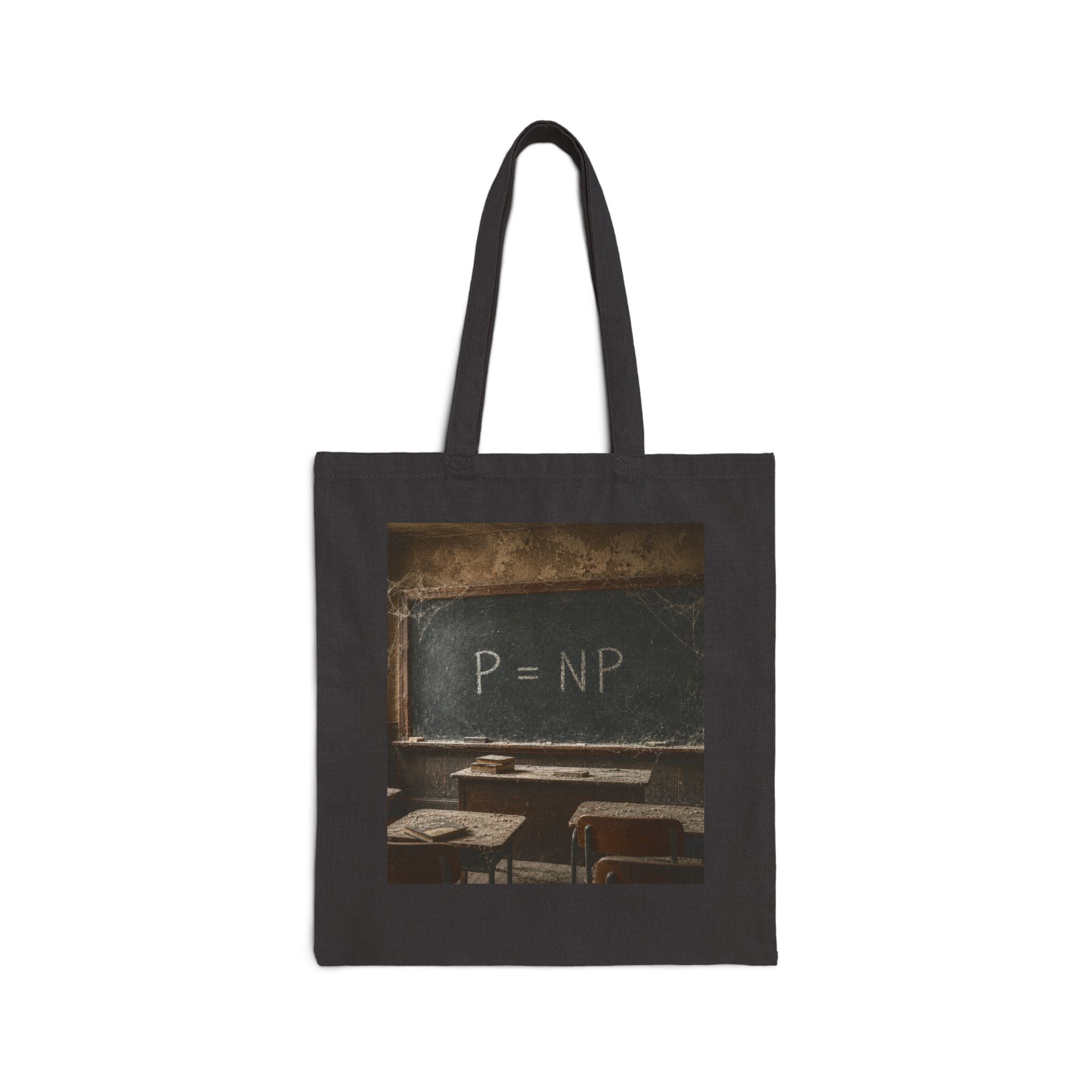 P = NP Chalkboard Canvas Tote — Funny Math Problem Solver Bag