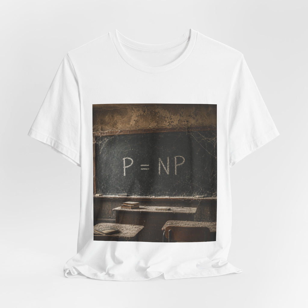 P = NP Chalkboard T-Shirt — Math Puzzle Vintage Classroom Tee