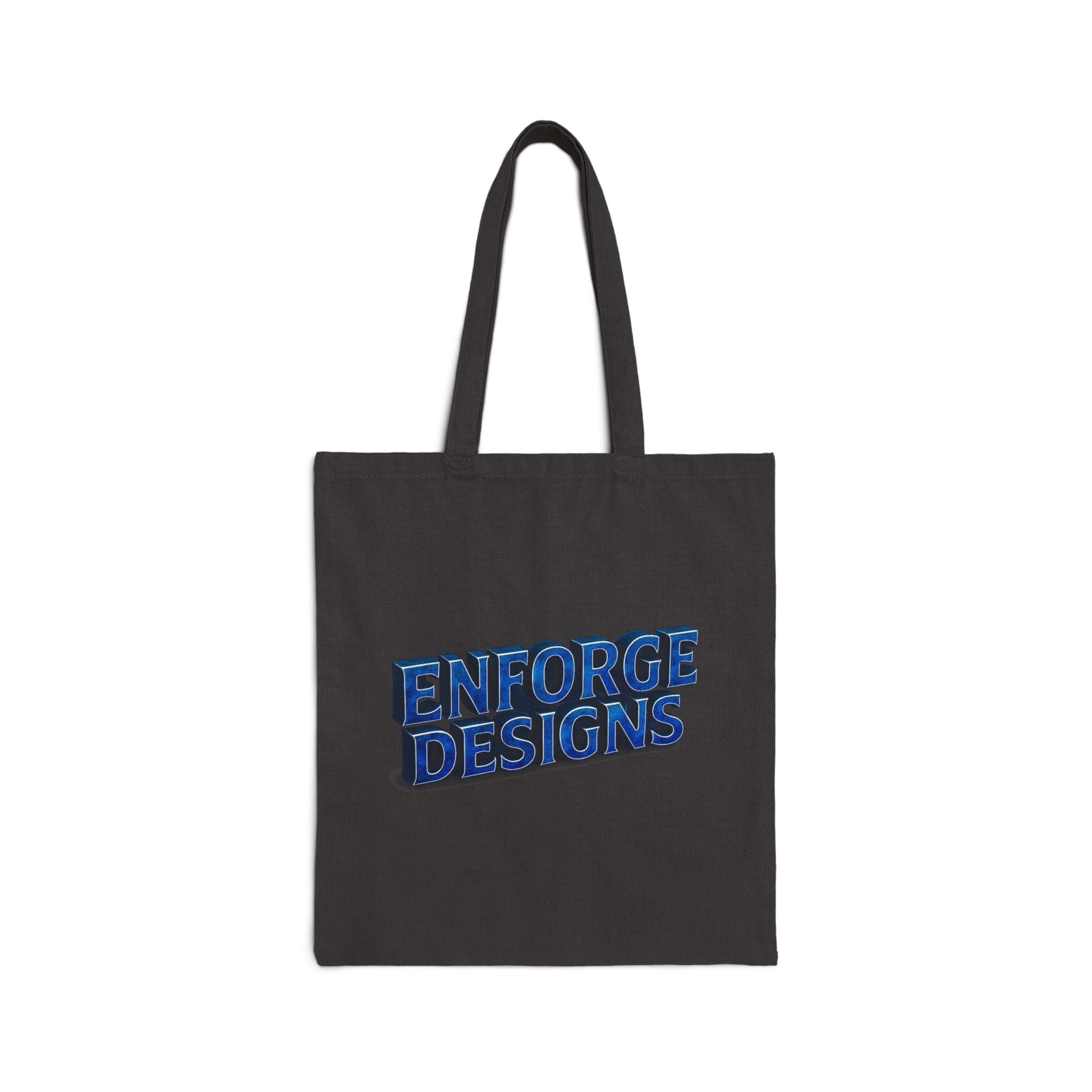 Canvas Tote Bag — Minimal Neon 'ENFORGE DESIGN' Square Print