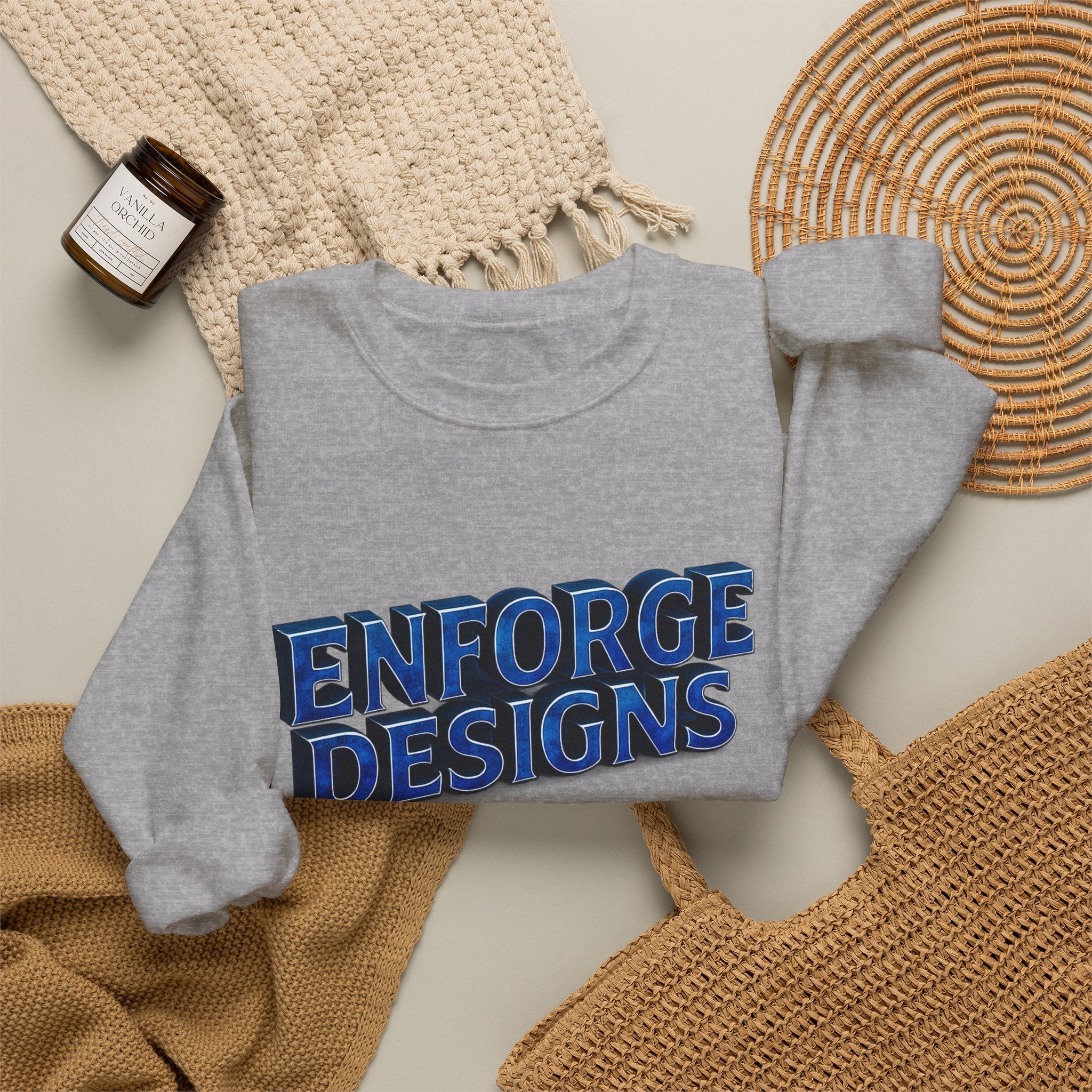 Enforge Designs Blue Neon Logo Sweatshirt