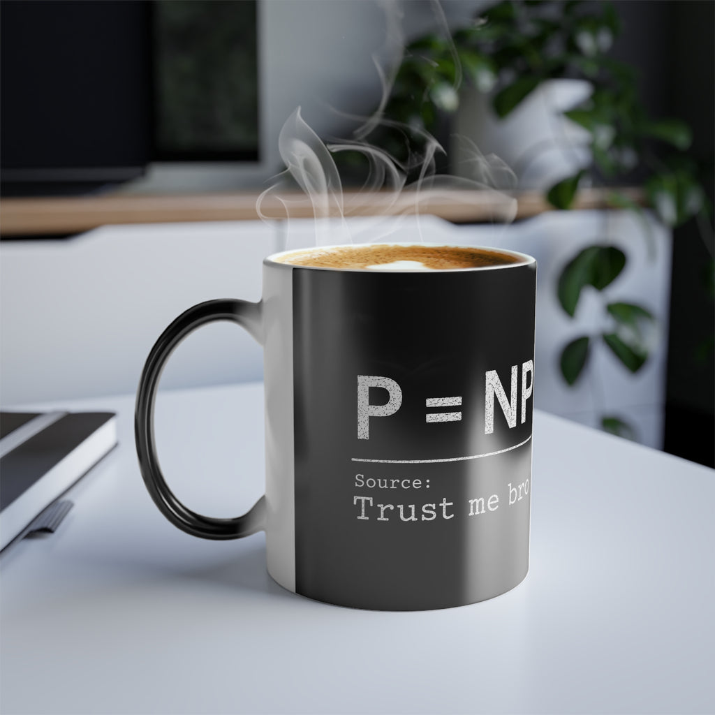 Color-Changing Mug – Funny Probability 'P = NP' Design, 11 oz
