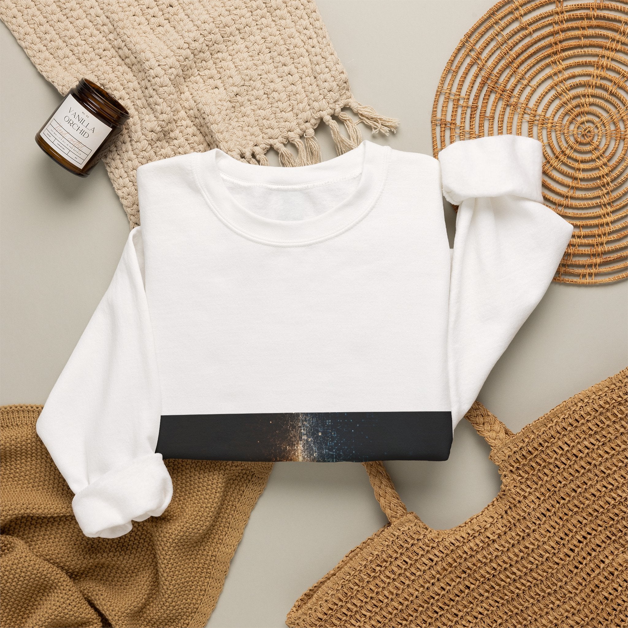 Crewneck Sweatshirt — 'Creation Touch' Sci‑Fi Hands Graphic