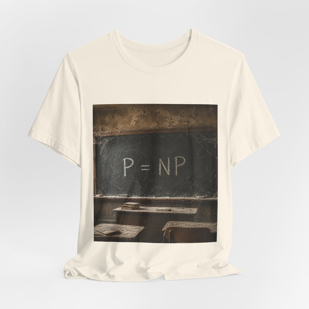 P = NP Chalkboard T-Shirt — Math Puzzle Vintage Classroom Tee