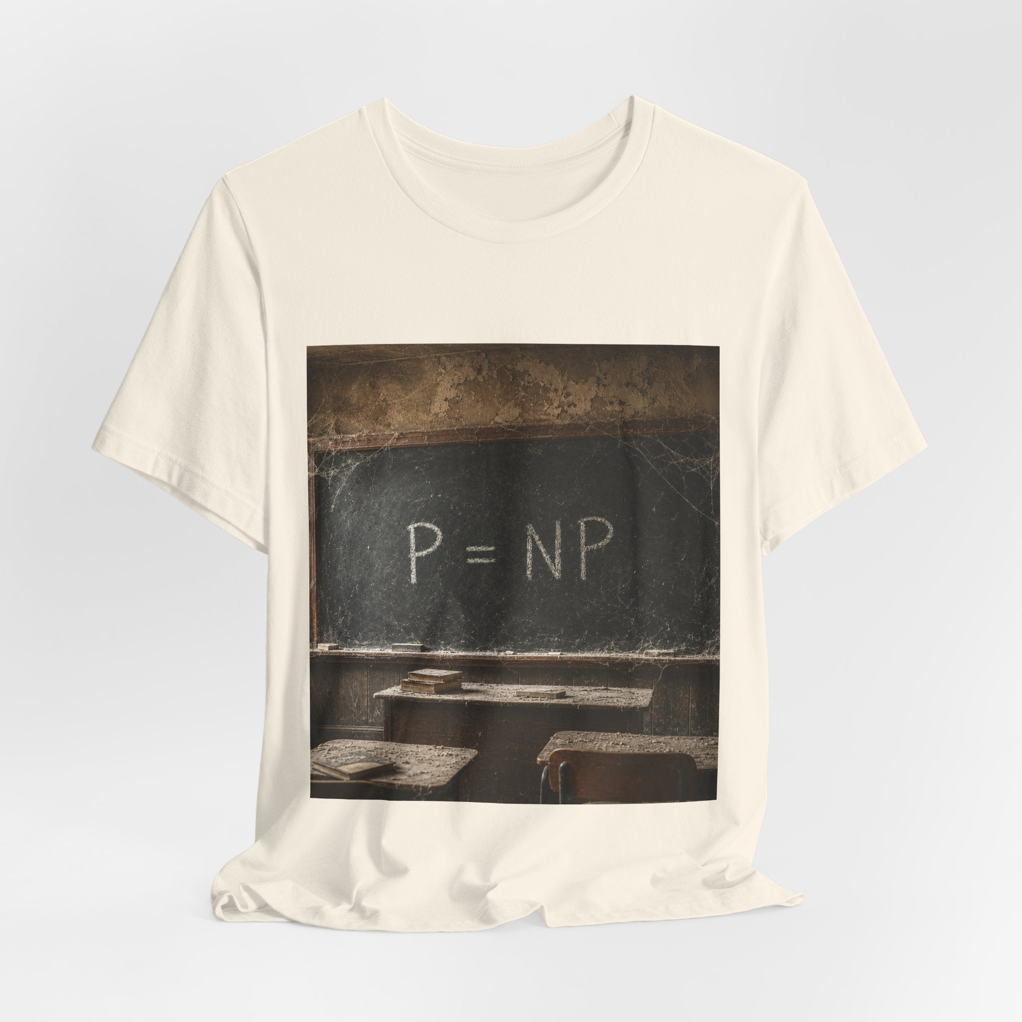 P = NP Chalkboard T-Shirt — Math Puzzle Vintage Classroom Tee