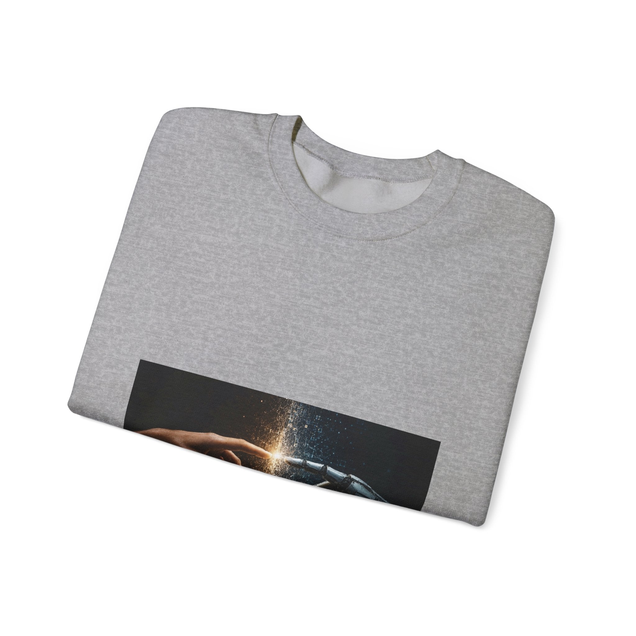 Crewneck Sweatshirt — 'Creation Touch' Sci‑Fi Hands Graphic